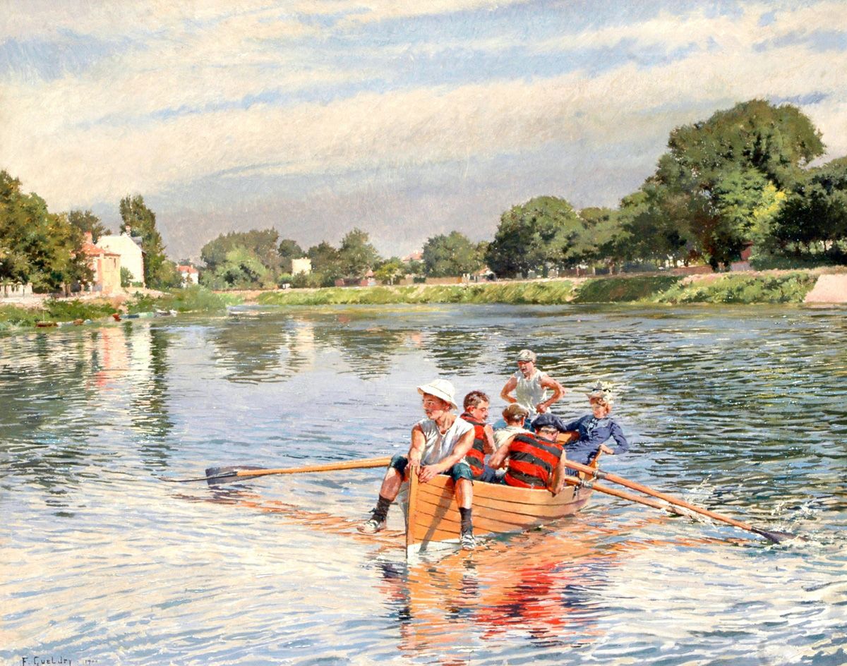 Scène de canotage au pont de Bry (titre fictif)
